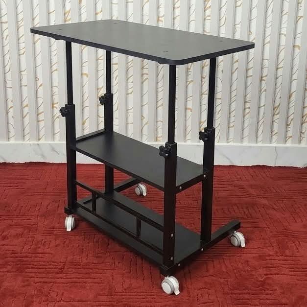 Premium 32 × 17 Inch Tripple Layer Table - Black